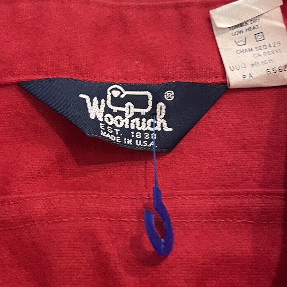 Woolrich Chamois Flannel Shirt VINTAGE 80s NWT NOS Red Men’s XXL USA Made Cotton - Picture 4 of 7